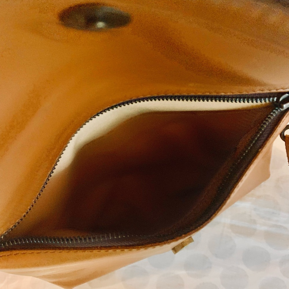 Genuine leather 2 in 1 purse backpack tan camel - Picture 6 of 10